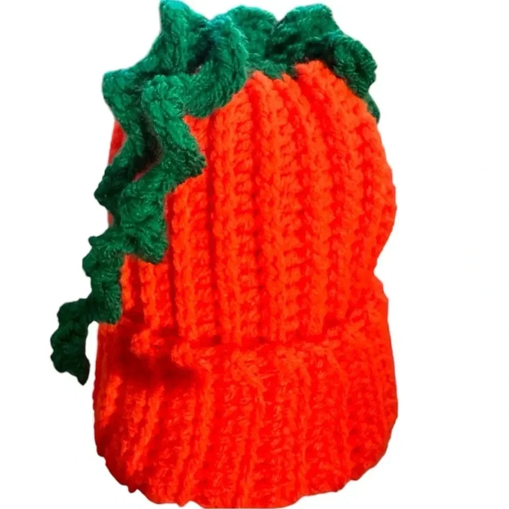 Super Cute Crochet Bohemian Pumpkin Hat Infant Child Size 3-6 mos